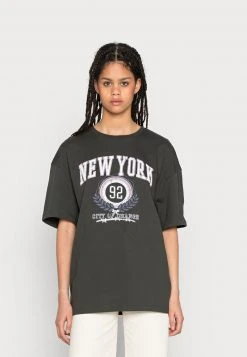 Even&Odd Mujer Camiseta Estampada - Anthracite