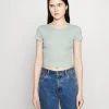 Even&Odd Mujer Camiseta Básica - Mottled Light Green -Even&Odd Ventas 2024 062a4bd928c54903854431ca8990ca92