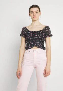 Even&Odd Mujer Camiseta Estampada - Black