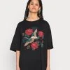Even&Odd Mujer TATTI CRANE AND FLOWERS TEE - Camiseta Estampada - Black -Even&Odd Ventas 2024 0b72e567bc984588980d1882f32f792b