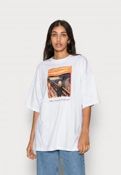 Even&Odd Mujer Camiseta Estampada - White