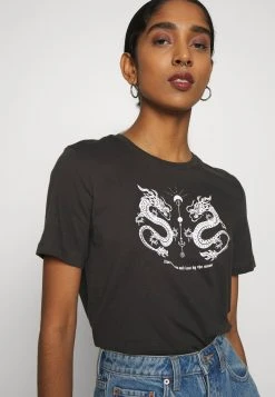 Even&Odd Mujer HATTIE MIRRORED DRAGONS TEE - Camiseta Estampada - 801 - Anthracite -Even&Odd Ventas 2024 0bfbbb5a07384f34bb6d0611800c66fc