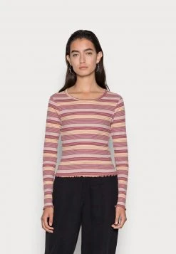 Even&Odd Mujer CROPPED CREWNECK LONG SLEEVE - Camiseta De Manga Larga - Red