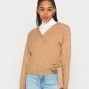 Even&Odd Mujer WRAPPED CARDIGAN - Chaqueta De Punto - Sand