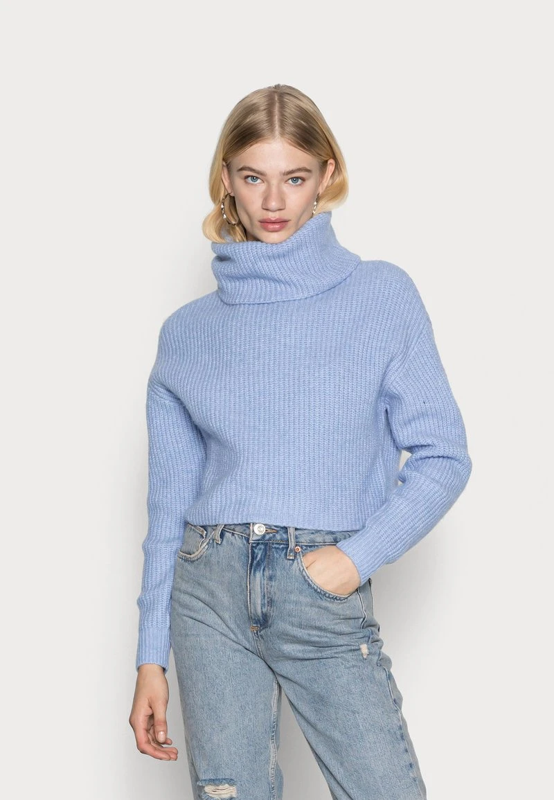 Even&Odd Mujer CROPPED LOOSE TURTLENECK - Jersey De Punto - Light Blue 3 Even&Odd Mujer CROPPED LOOSE TURTLENECK - Jersey De Punto - Light Blue