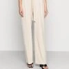 Even&Odd Mujer BELT DETAIL WIDE LEG PANTS - Pantalones - Beige