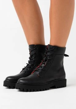 Even&Odd Mujer Botines Con Cordones - Black