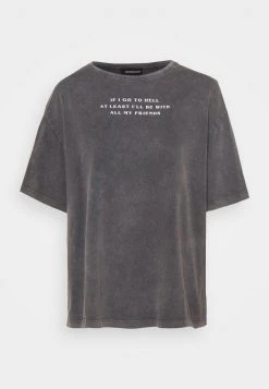 Even&Odd Mujer Camiseta Estampada - Black