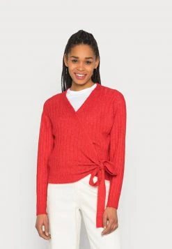 Even&Odd Mujer WRAPPED CARDIGAN - Chaqueta De Punto - Red
