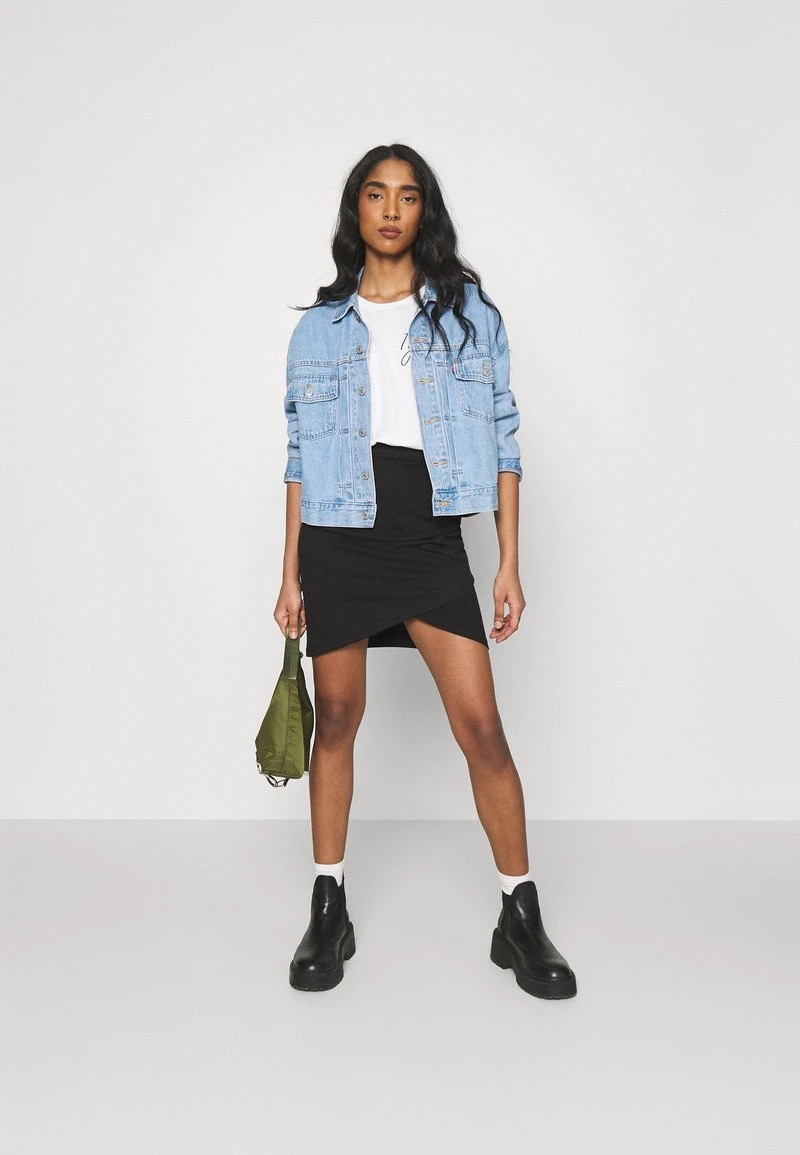 Even&Odd Mujer Asymetric Overlap Wrap Mini High Waisted Skirt - Falda De Tubo - Black 4 Even&Odd Mujer Asymetric Overlap Wrap Mini High Waisted Skirt - Falda De Tubo - Black - Imagen 2