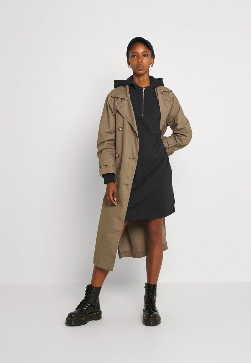 Even&Odd Mujer Casual Hooded Sweat Mini Dress - Vestido Informal - Black 4 Even&Odd Mujer Casual Hooded Sweat Mini Dress - Vestido Informal - Black - Imagen 2