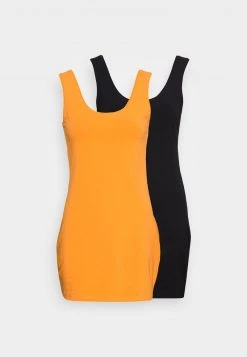 Even&Odd Mujer 2 PACK - Vestido De Tubo - Black/orange -Even&Odd Ventas 2024 24b56bba744542e5ba5abb0bc0314705