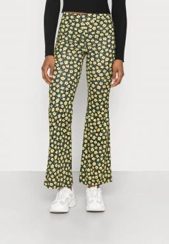 Even&Odd Mujer Pantalones - Black/yellow