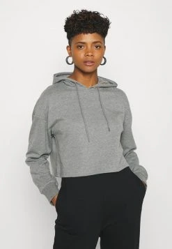 Even&Odd Mujer BASIC - Cropped Oversized Hoodie - Jersey Con Capucha - Mottled Grey