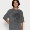 Even&Odd Mujer Camiseta Estampada - Black