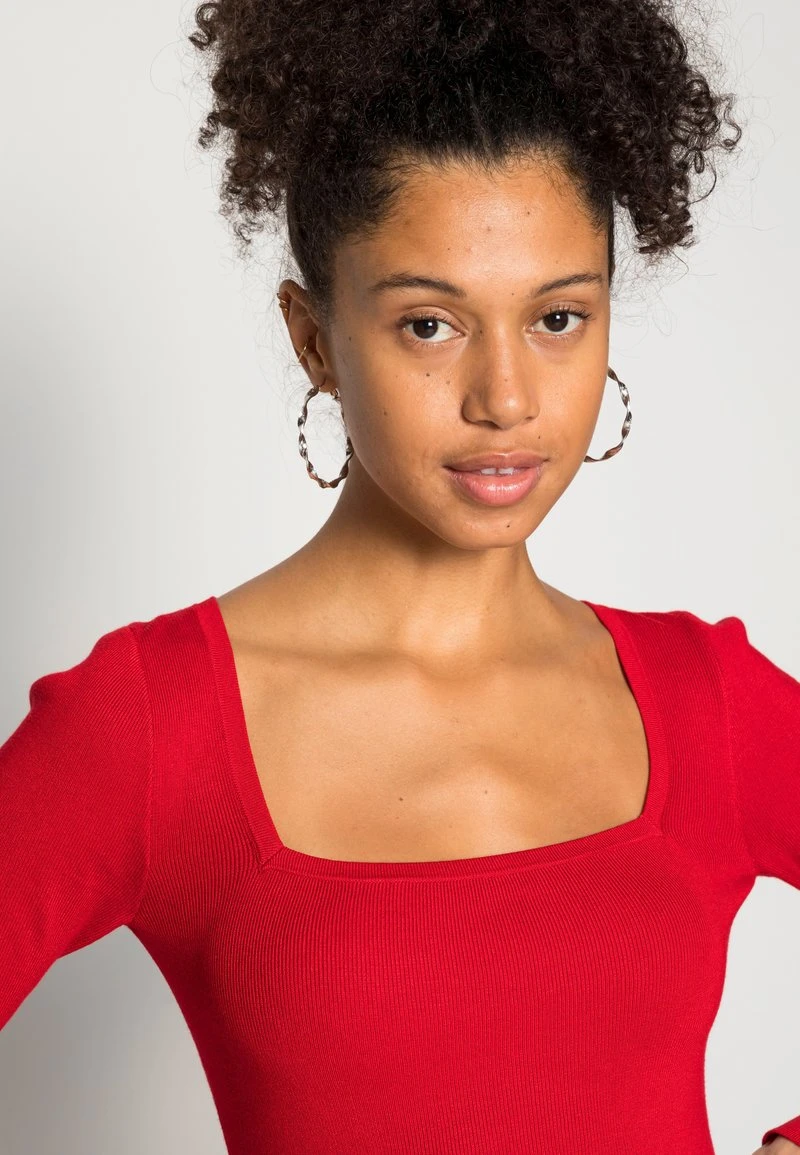Even&Odd Mujer SQUARE NECK MINI DRESS - Vestido De Punto - Red 7 Even&Odd Mujer SQUARE NECK MINI DRESS - Vestido De Punto - Red - Imagen 5