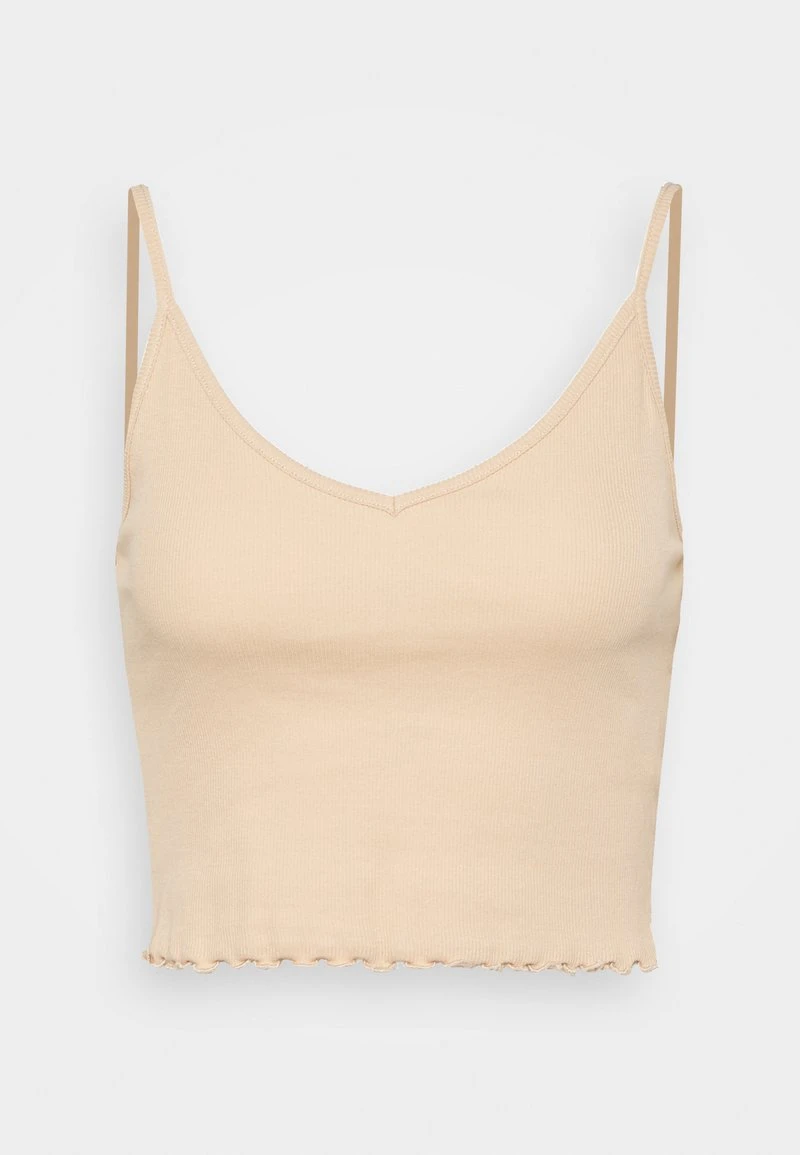 Even&Odd Mujer STRAPPY LETTUCE CROP 3 PACK - Top - White/beige/brown 6 Even&Odd Mujer STRAPPY LETTUCE CROP 3 PACK - Top - White/beige/brown - Imagen 4