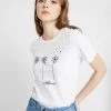 Even&Odd Mujer Camiseta Estampada - White
