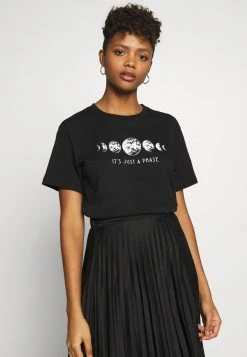 Even&Odd Mujer Camiseta Estampada - Black