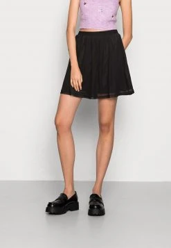 Even&Odd Mujer BASIC FLARED SKIRT - Minifalda - Black