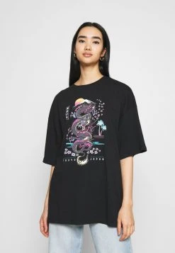 Even&Odd Mujer Camiseta Estampada - Black