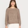 Even&Odd Mujer OFF SHOULDER JUMPER - Jersey De Punto - Mottled Beige