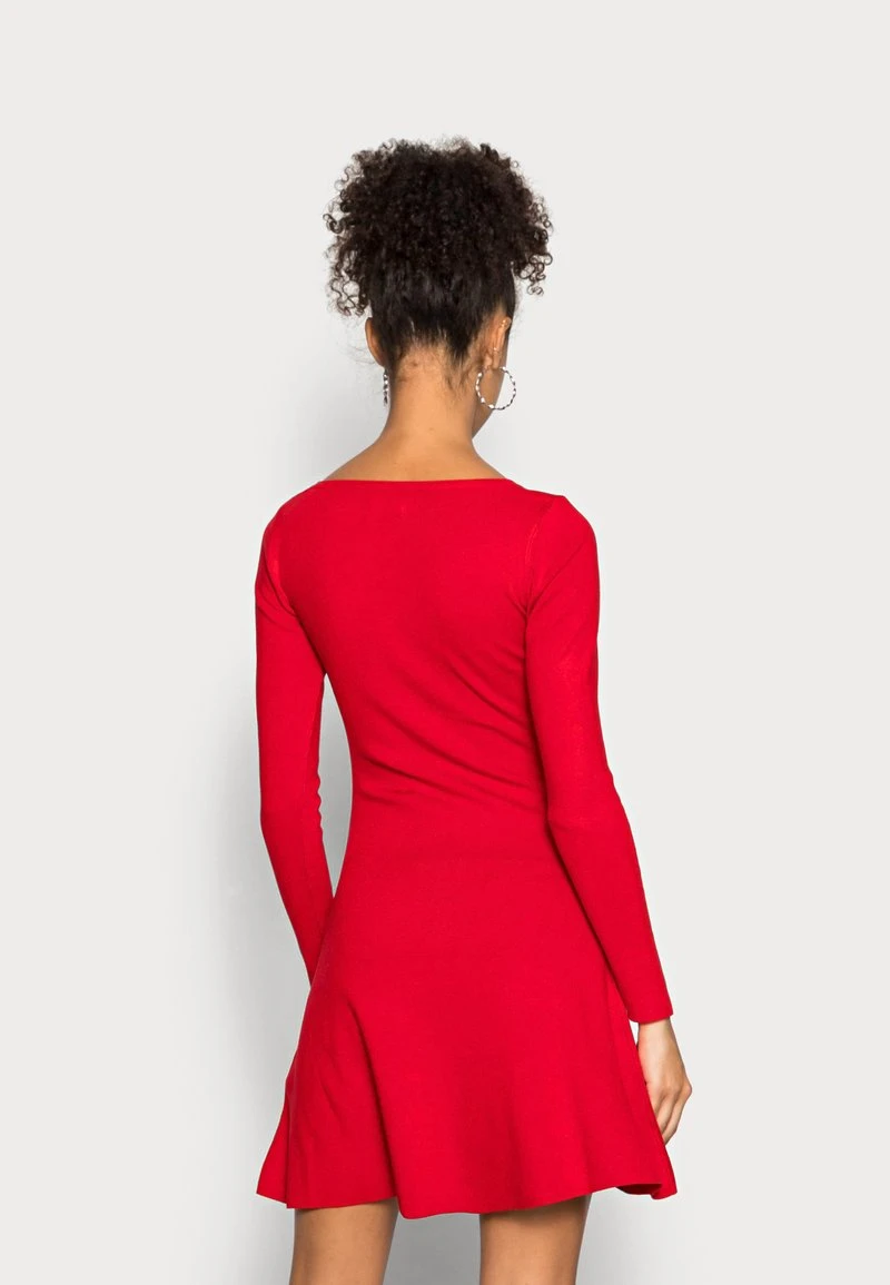 Even&Odd Mujer SQUARE NECK MINI DRESS - Vestido De Punto - Red 5 Even&Odd Mujer SQUARE NECK MINI DRESS - Vestido De Punto - Red - Imagen 3