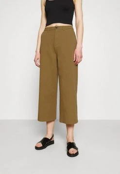 Even&Odd Mujer Wide Cropped Leg Chino - Pantalones - Camel