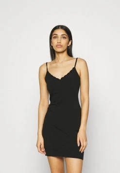 Even&Odd Mujer Scallop Edge Mini Strap Dress - Vestido De Tubo - Black