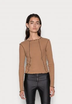 Even&Odd Mujer Camiseta De Manga Larga - Brown