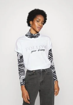 Even&Odd Mujer Camiseta Estampada - White