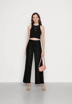 Even&Odd Plisse Scallop Hem Trouser - Pantalones - Black, Mujer -Even&Odd Ventas 2024 5eded21710154b81a857e4cfb8e6d002