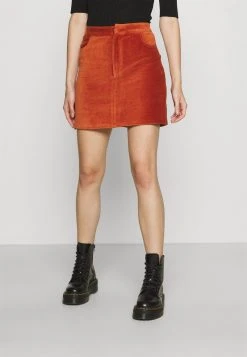 Even&Odd Mujer MINI CORDUROY HIGH ELASTIC WAIST SKIRT - Minifalda - Brown