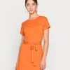Even&Odd Mujer BASIC Short Sleeves Mini Belted Dress - Vestido Ligero - Orange -Even&Odd Ventas 2024 64d1ccfc15f64b12a3db67b18feade57
