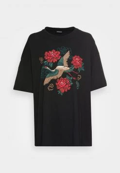 Even&Odd Mujer TATTI CRANE AND FLOWERS TEE - Camiseta Estampada - Black -Even&Odd Ventas 2024 6669eb2414aa4788843ab4cf2891ee31