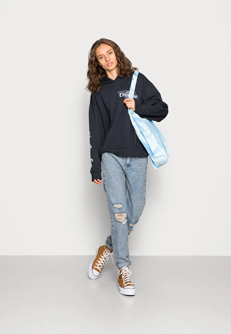 Even&Odd Mujer Cosmic Printed Hoodie Oversized - Jersey Con Capucha - Dark Grey 4 Even&Odd Mujer Cosmic Printed Hoodie Oversized - Jersey Con Capucha - Dark Grey - Imagen 2