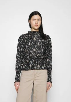 Even&Odd Mujer PRINTED BLOUSE - Blusa - Black