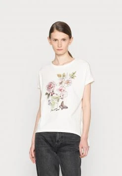 Even&Odd Mujer Camiseta Estampada - White