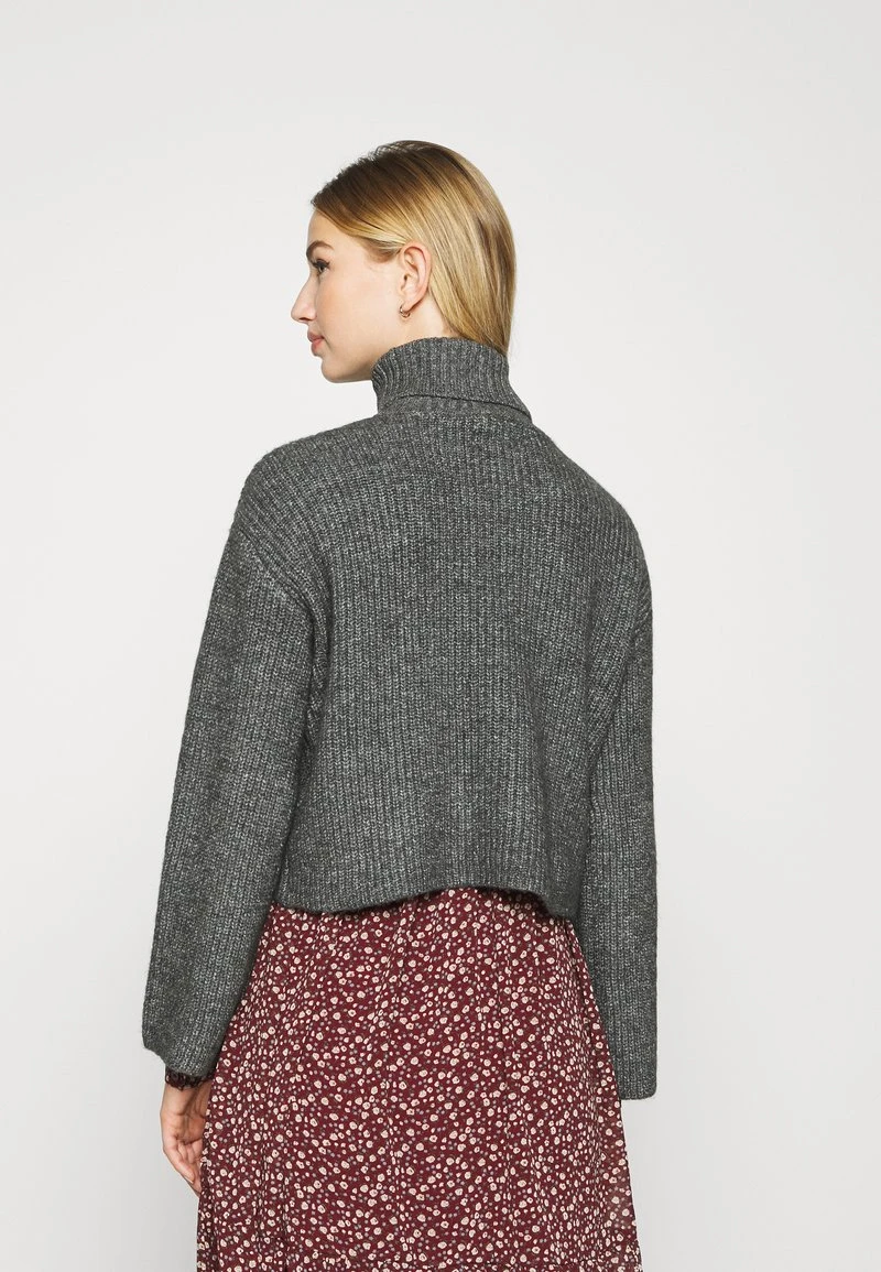 Even&Odd Mujer CROPPED BOXY ROLL NECK - Jersey De Punto - Mottled Dark Grey 5 Even&Odd Mujer CROPPED BOXY ROLL NECK - Jersey De Punto - Mottled Dark Grey - Imagen 3