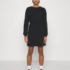 Even&Odd Mujer Sweat Mini Drawstring Waist Dress - Vestido Informal - Black