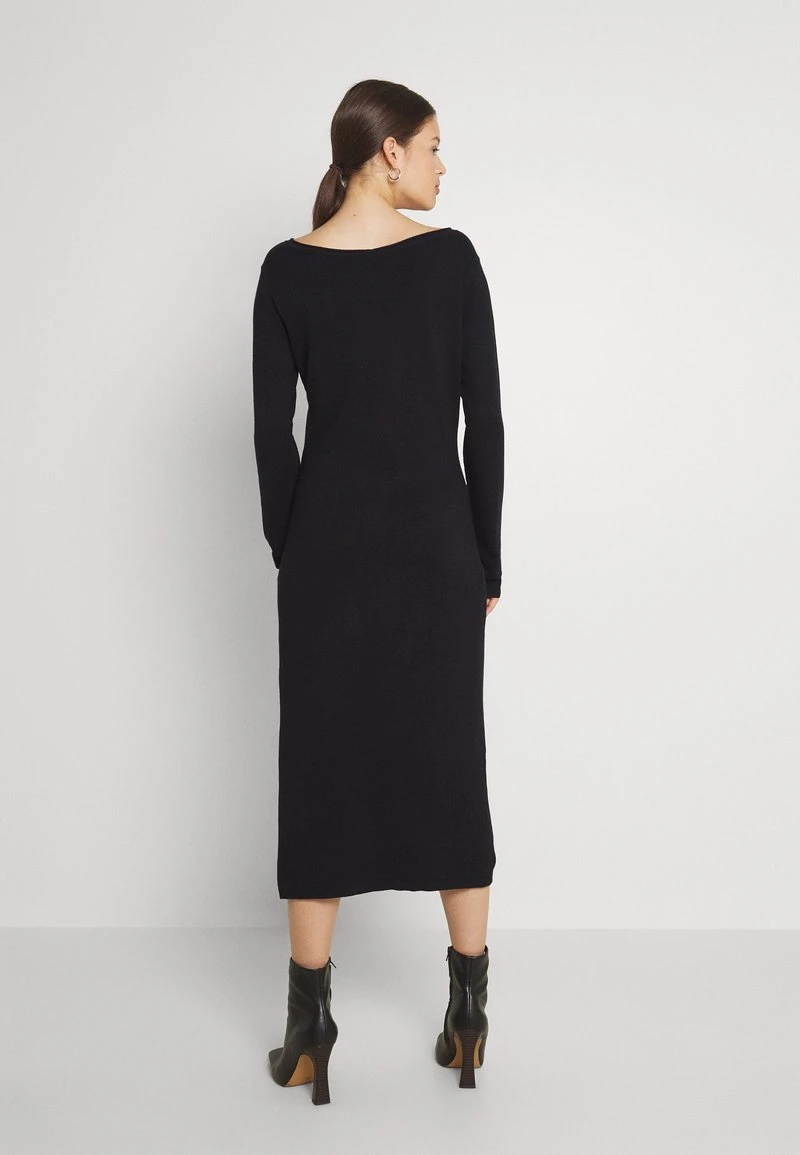 Even&Odd Mujer KNIT MAXI V NECK DRESS WITH SLIT - Vestido De Punto - Black 5 Even&Odd Mujer KNIT MAXI V NECK DRESS WITH SLIT - Vestido De Punto - Black - Imagen 3
