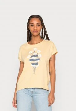 Even&Odd Mujer Camiseta Estampada - Yellow