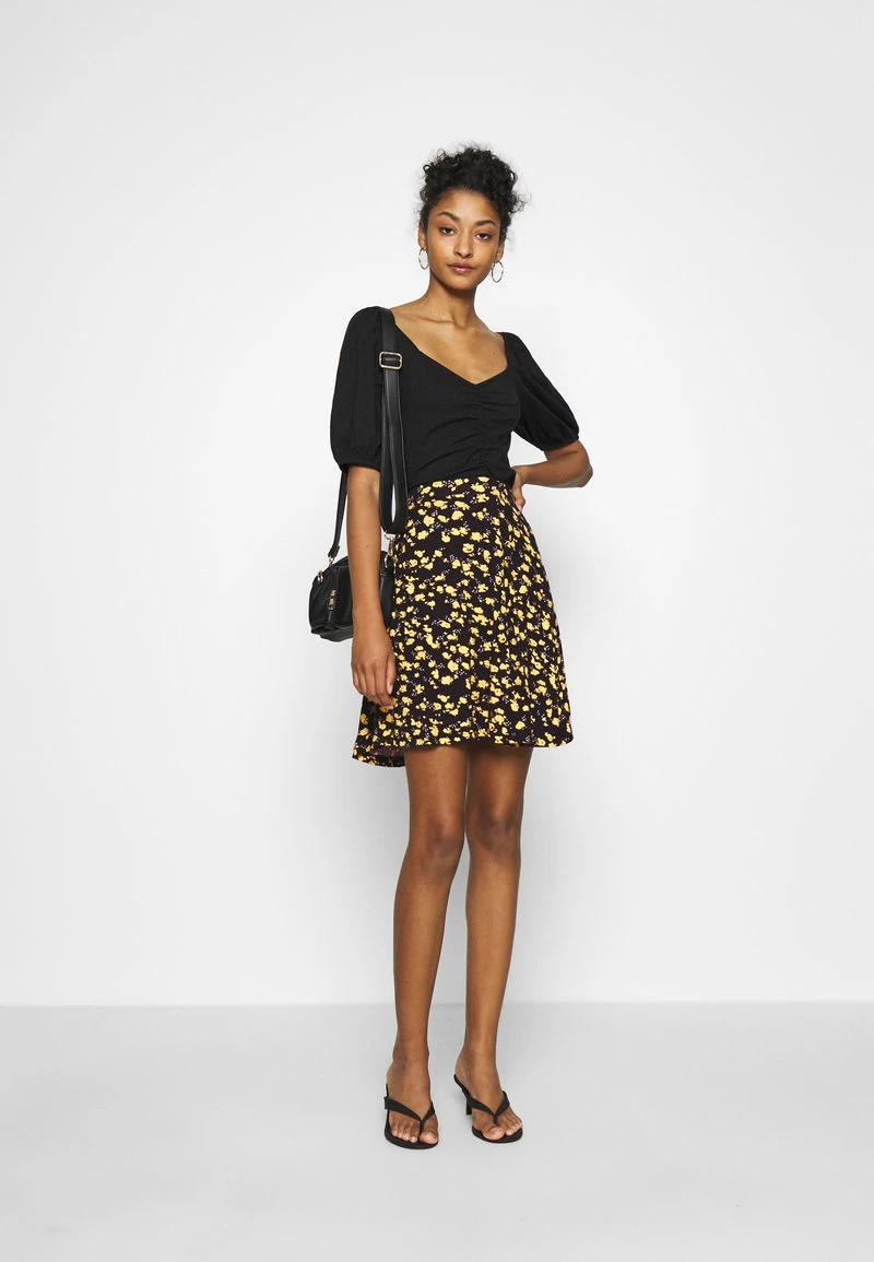 Even&Odd Mujer Falda Acampanada - Black/yellow 4 Even&Odd Mujer Falda Acampanada - Black/yellow - Imagen 2