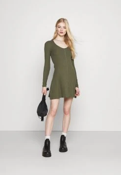 Even&Odd Mujer Ribbed Button Through Mini Dress - Vestido De Punto - Green -Even&Odd Ventas 2024 7d1f395e22cd4f418ed6b309097b0c83