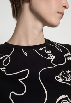 Even&Odd Mujer TONJA ABSTRACT LINE FACE AOP TEE - Camiseta Estampada - Black -Even&Odd Ventas 2024 7e648ba782d44463ba3e4a8cff7b9b3d