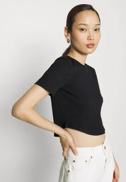 Even&Odd Mujer Camiseta Básica - Black