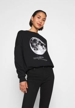 Even&Odd Mujer Printed Oversized Sweatshirt - Sudadera - Black