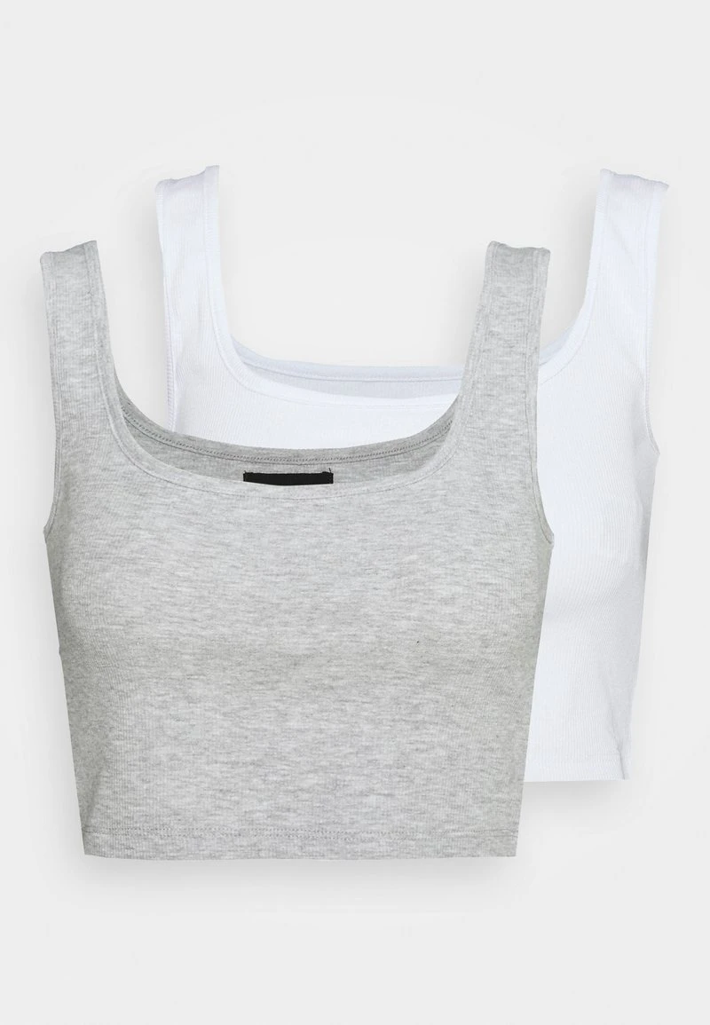 Even&Odd 2 PACK - Top - White/light Grey, Mujer 3 Even&Odd 2 PACK - Top - White/light Grey, Mujer