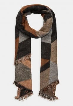 Even&Odd Bufanda - Copper/black/grey, Mujer