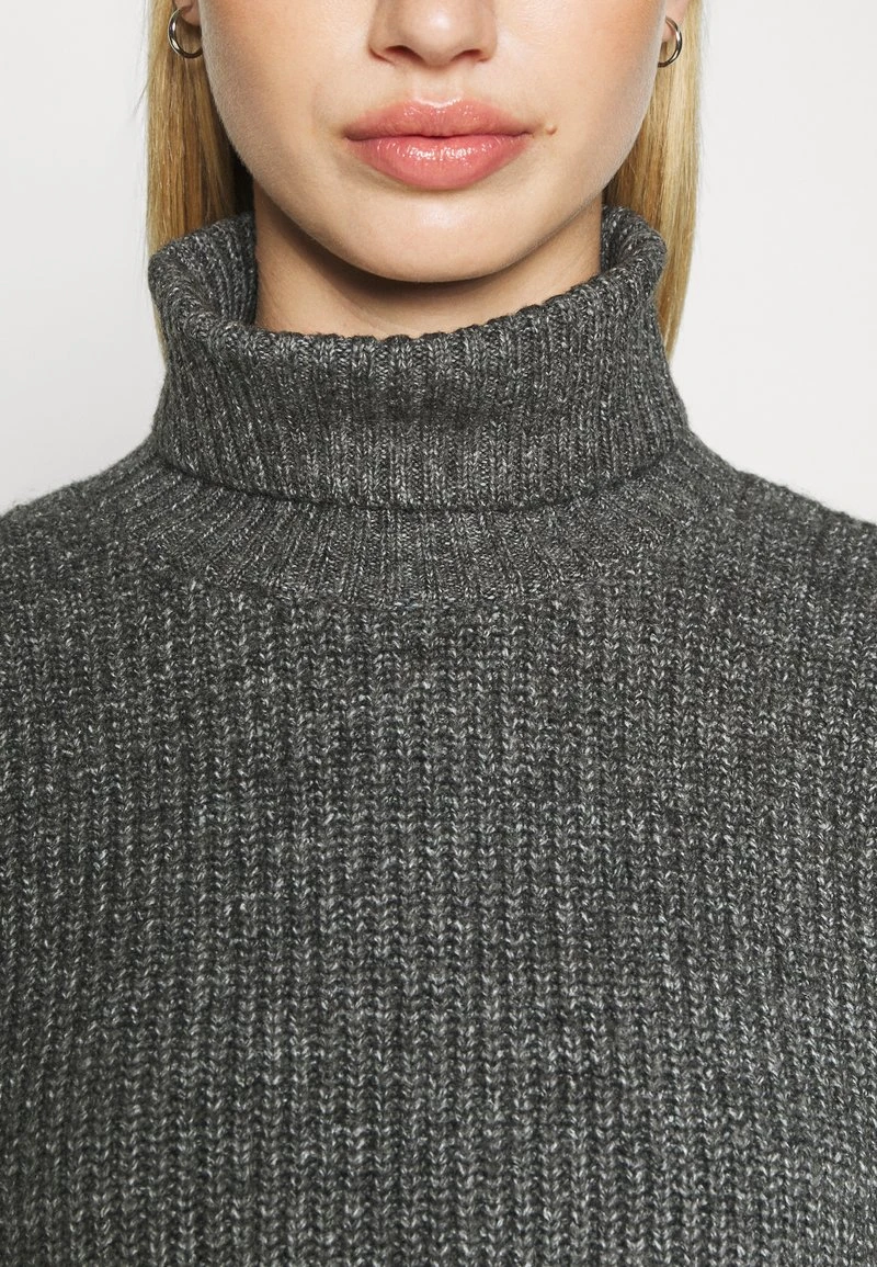 Even&Odd Mujer CROPPED BOXY ROLL NECK - Jersey De Punto - Mottled Dark Grey 9 Even&Odd Mujer CROPPED BOXY ROLL NECK - Jersey De Punto - Mottled Dark Grey - Imagen 7